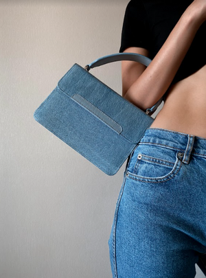 Snaked Boy Bag Upcycling Collection with Blue leather