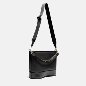 Snaked Crossbody in Black Saffiano