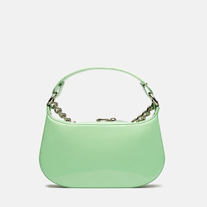 Snaked Saddle Bag in Light Green Gloss