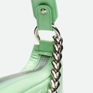 Snaked Saddle Bag in Light Green Gloss