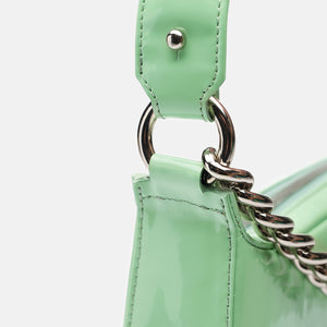 Snaked Saddle Bag in Light Green Gloss